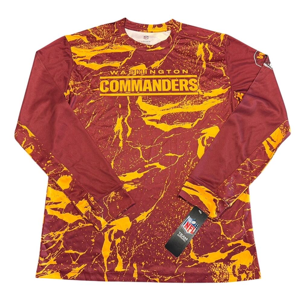 NWT NFL Team Apparel Washington Commanders Long Sleeve Shirt, Youth Large 14/16